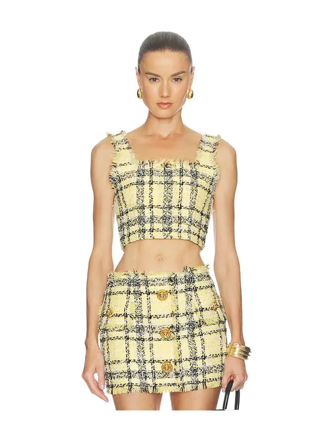 BALMAIN BALMAIN GLITTER TWEED TARTAN トップの商品画像