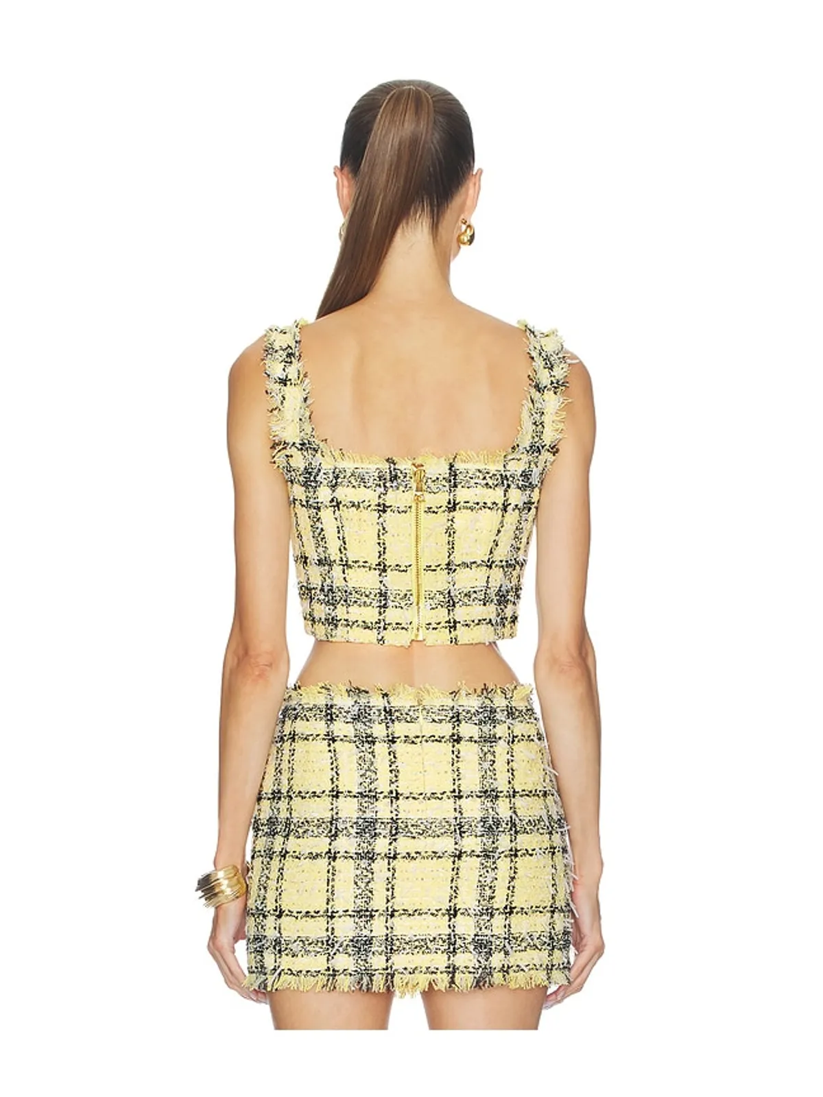 BALMAIN GLITTER TWEED TARTAN トップ - 画像3