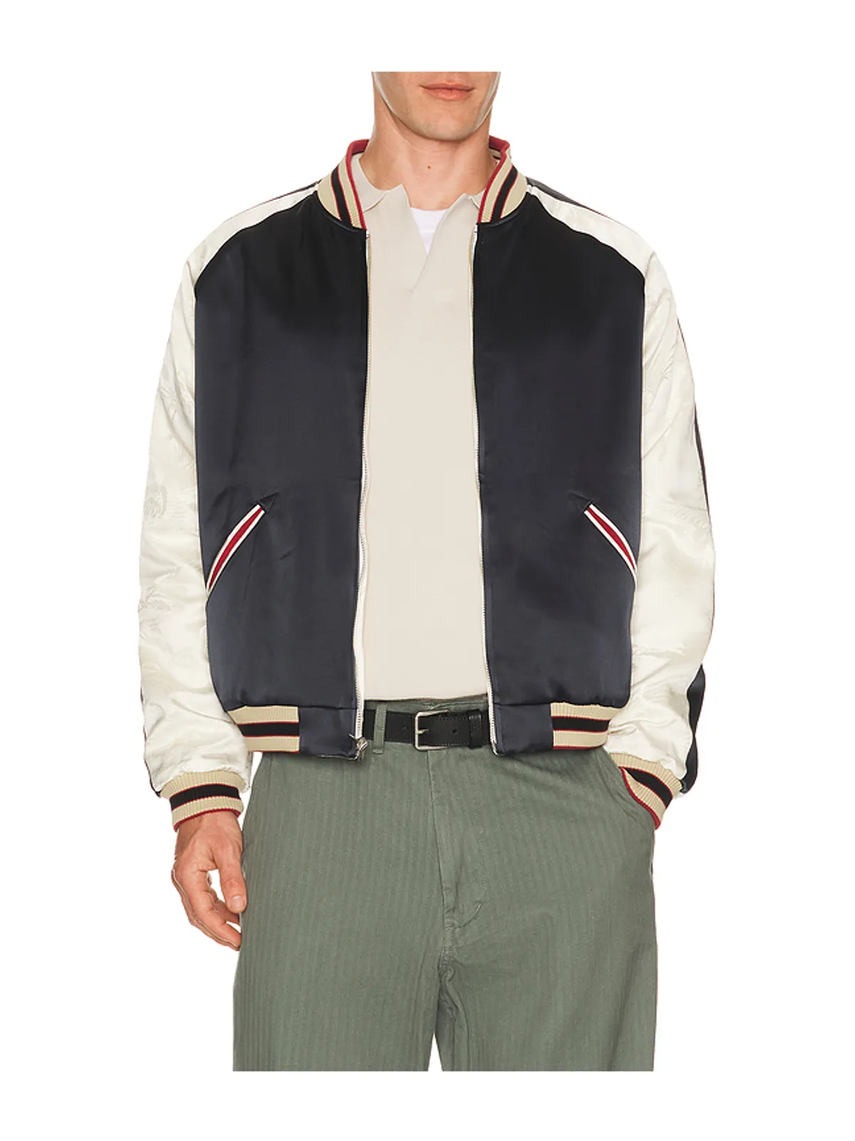 Beams Plus ORIENTAL ジャケット - Navy,White. - 画像2