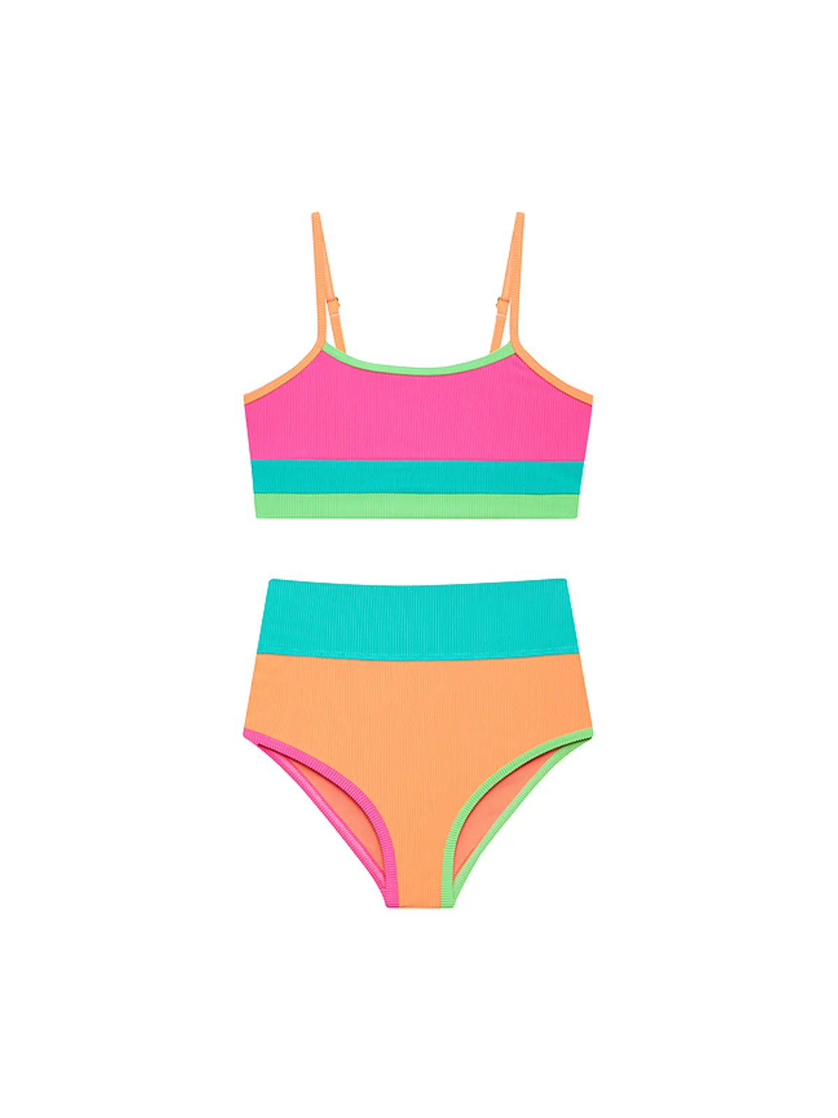 BEACH RIOT LITTLE EVA & EMMY スイムセット - Pink, Orange. - 画像1