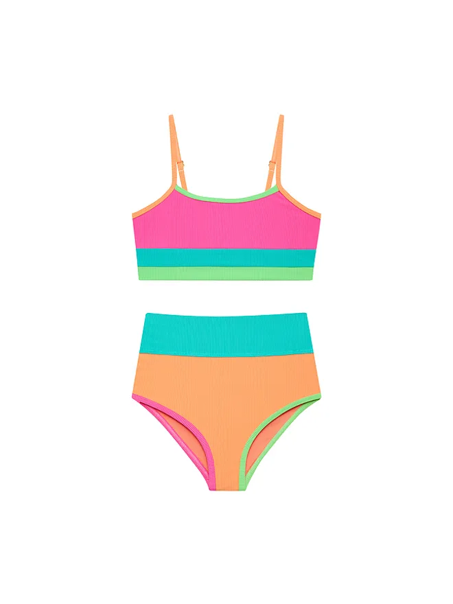 BEACH RIOT BEACH RIOT LITTLE EVA & EMMY スイムセット - Pink, Orange.の商品画像