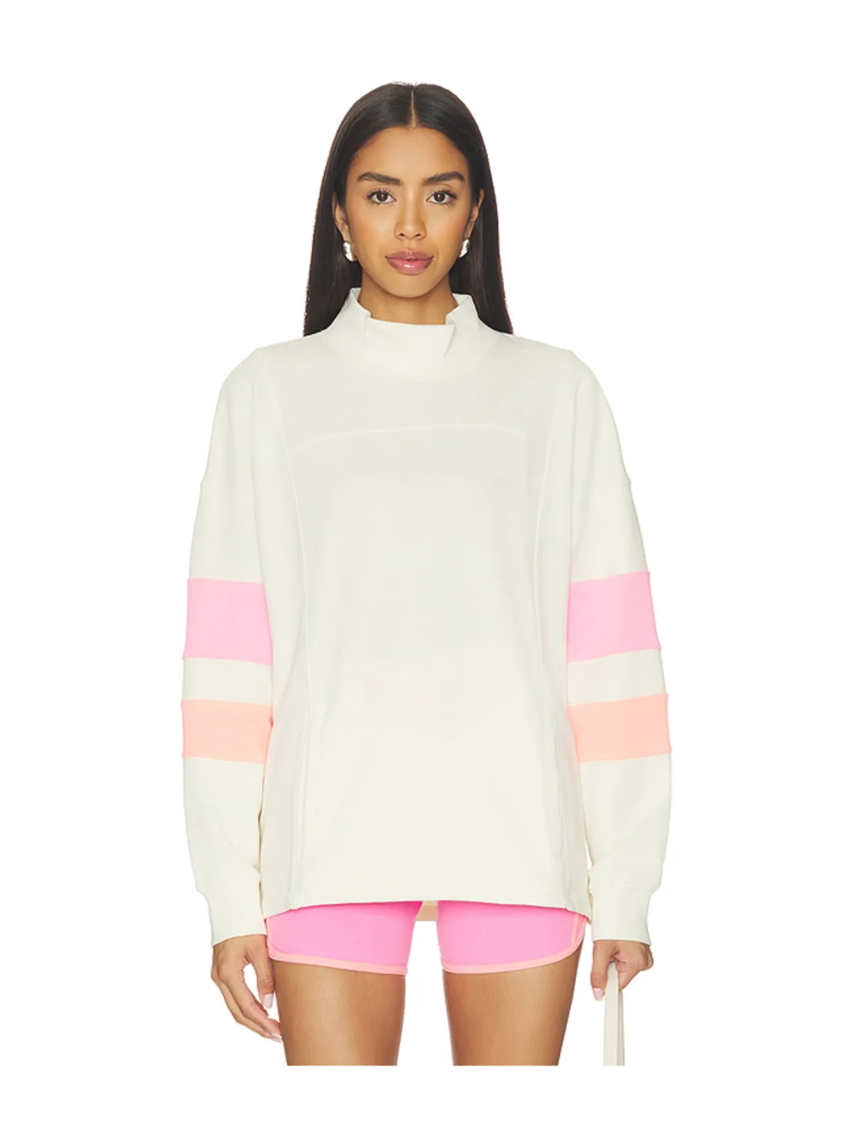 BEACH RIOT JAYLYN スウェットシャツ - Cream,Pink. - 画像1