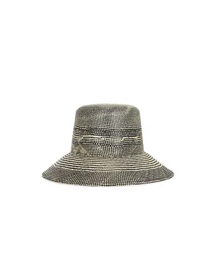 Brixton PANAMA ネイビーパナマストローバケットハット - Black,Neutral. - サムネイル2