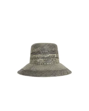 Brixton PANAMA ネイビーパナマストローバケットハット - Black,Neutral. - サムネイル3