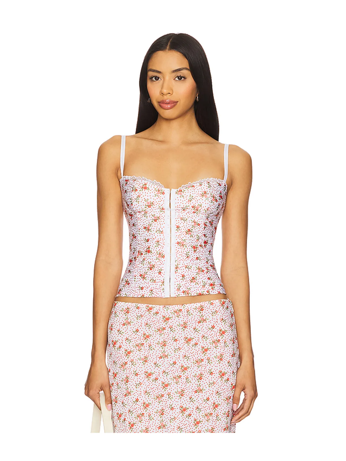 Bella Venice CAROLINE コルセットトップ - Red,Ivory. - 画像1