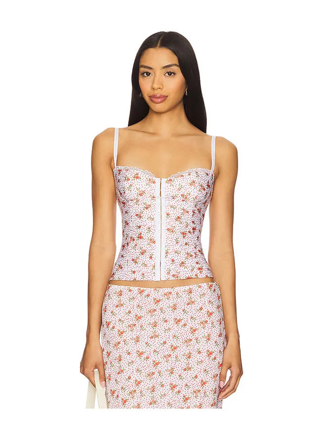 Bella Venice Bella Venice CAROLINE コルセットトップ - Red,Ivory.の商品画像