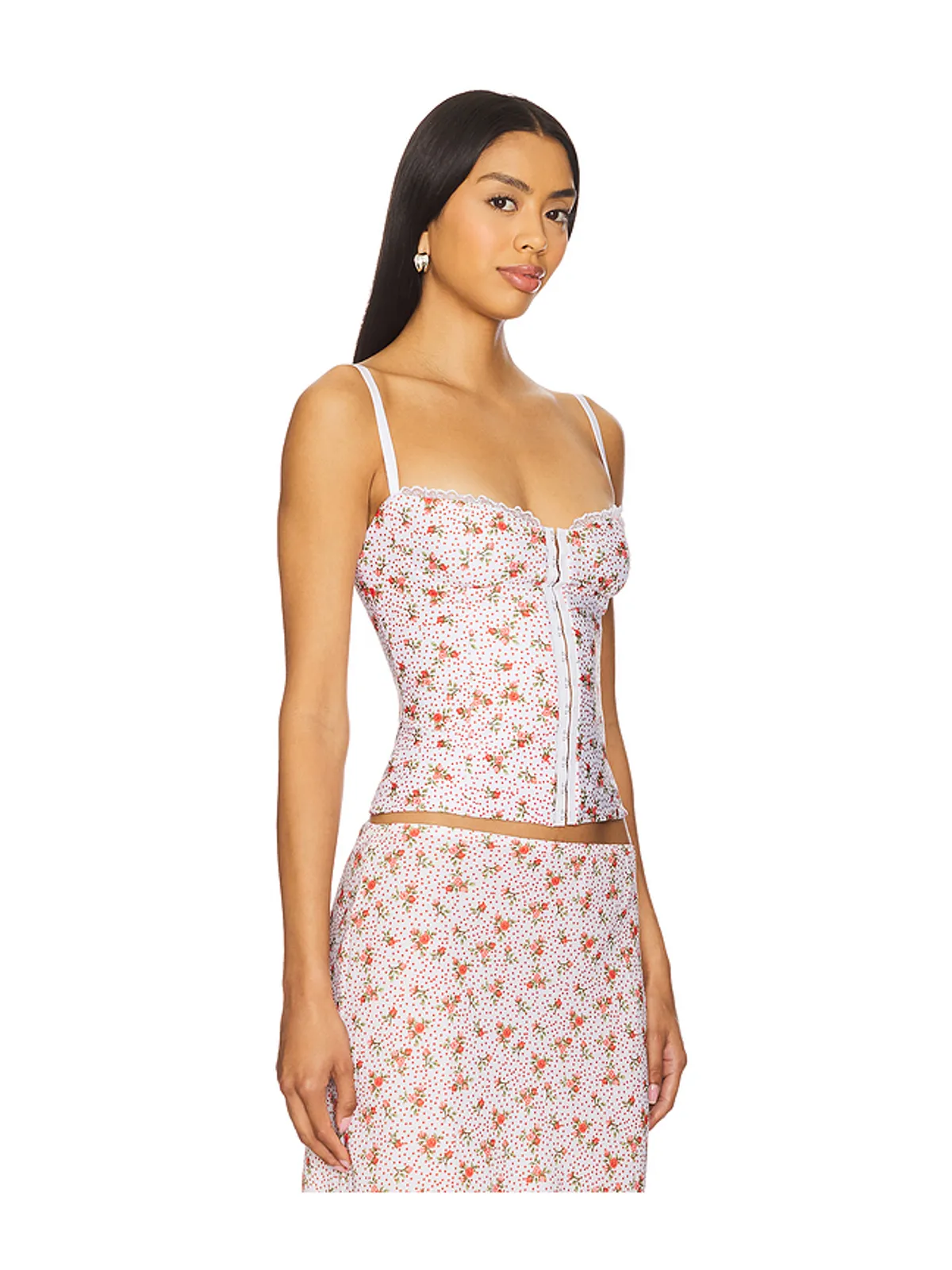 Bella Venice CAROLINE コルセットトップ - Red,Ivory. - 画像2