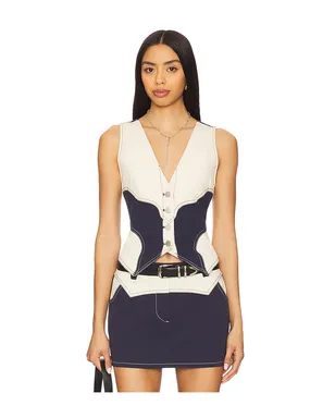 BY.DYLN DONELLA トップ - Ivory,Navy. - サムネイル1