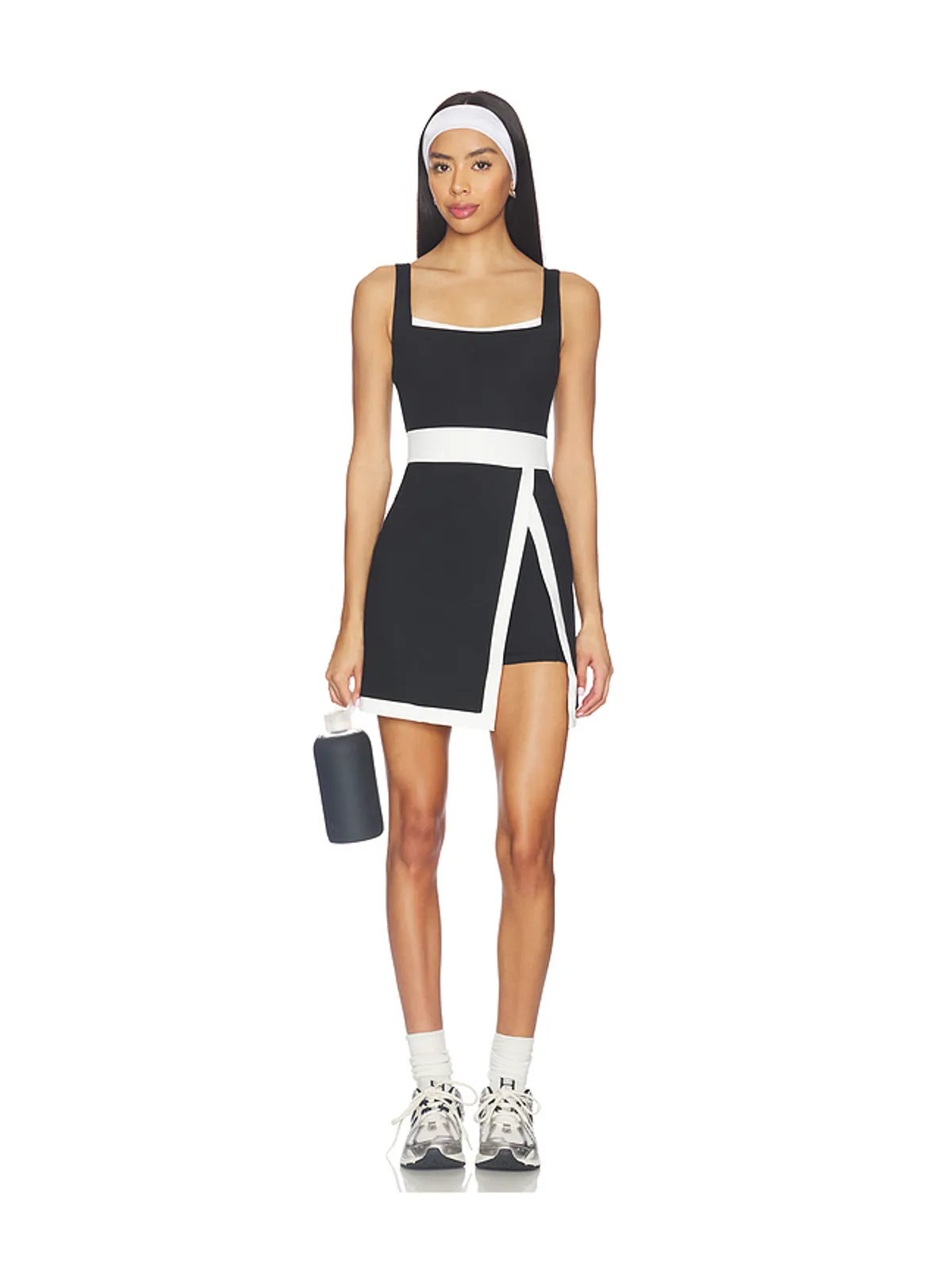 Gold Hinge ACTIVE DRESS アクティブミニドレス - Black,White. - 画像1
