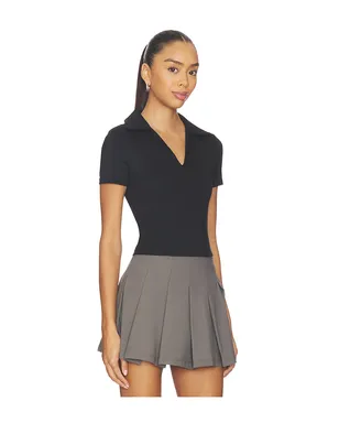 Gold Hinge V-NECK PREPPY POLO TOP Vネックプレッピーポロシャツ - サムネイル2