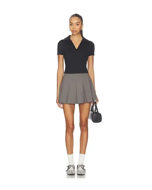 Gold Hinge V-NECK PREPPY POLO TOP Vネックプレッピーポロシャツ - サムネイル4