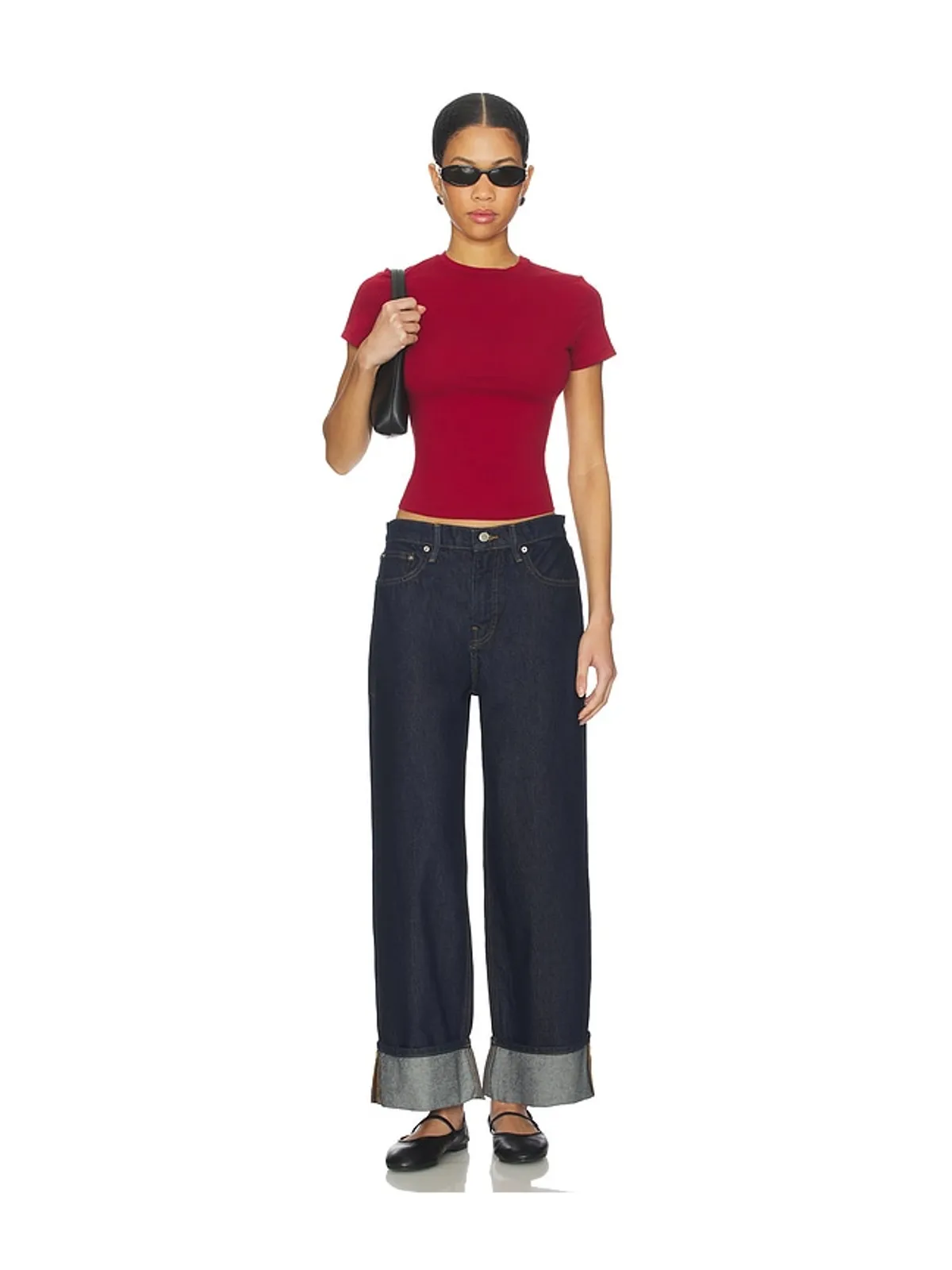 Good American GOOD STANDARD BAGGY CUFFED ワイドレッグ - 画像9