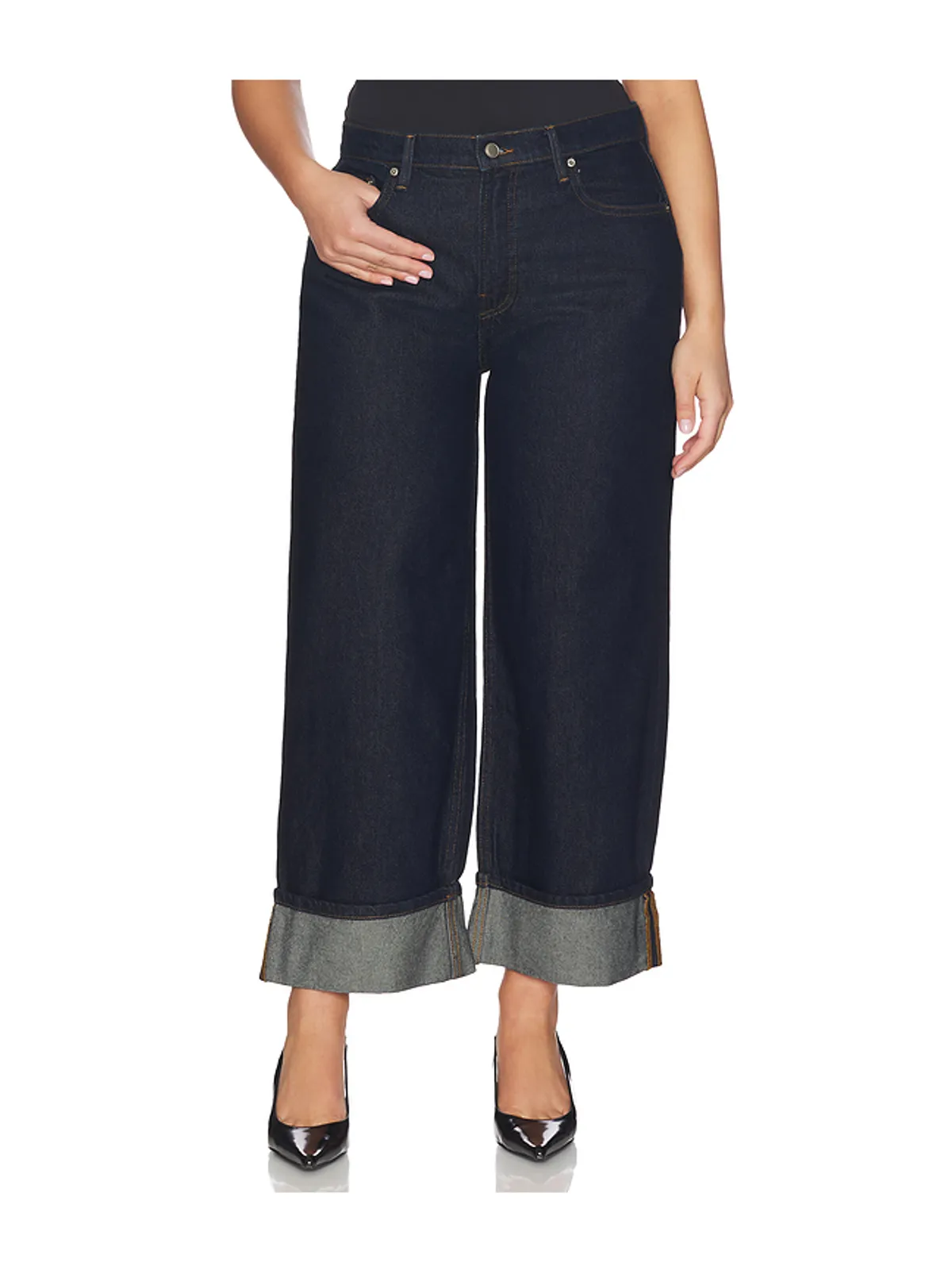 Good American GOOD STANDARD BAGGY CUFFED ワイドレッグ - 画像2