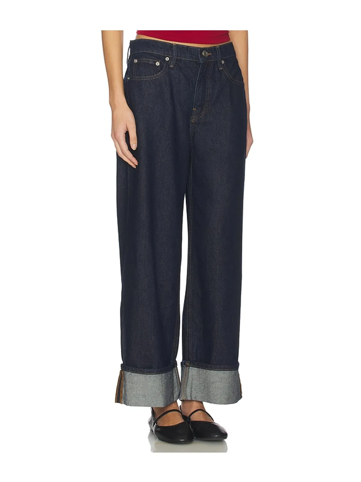 Good American GOOD STANDARD BAGGY CUFFED ワイドレッグ - 画像3