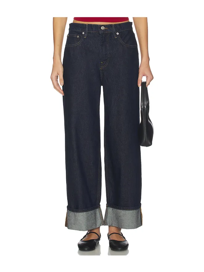 Good American Good American GOOD STANDARD BAGGY CUFFED ワイドレッグの商品画像