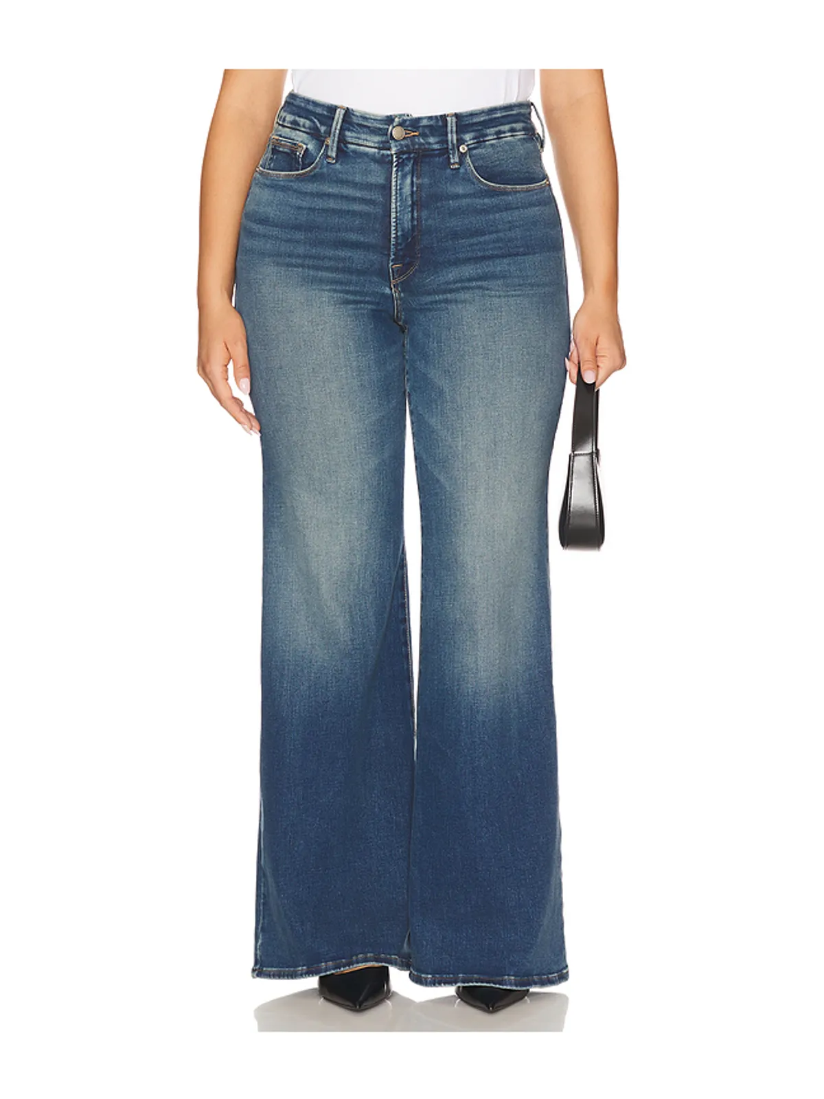Good American SOFT TECH GOOD WAIST PALAZZO フレア - 画像2