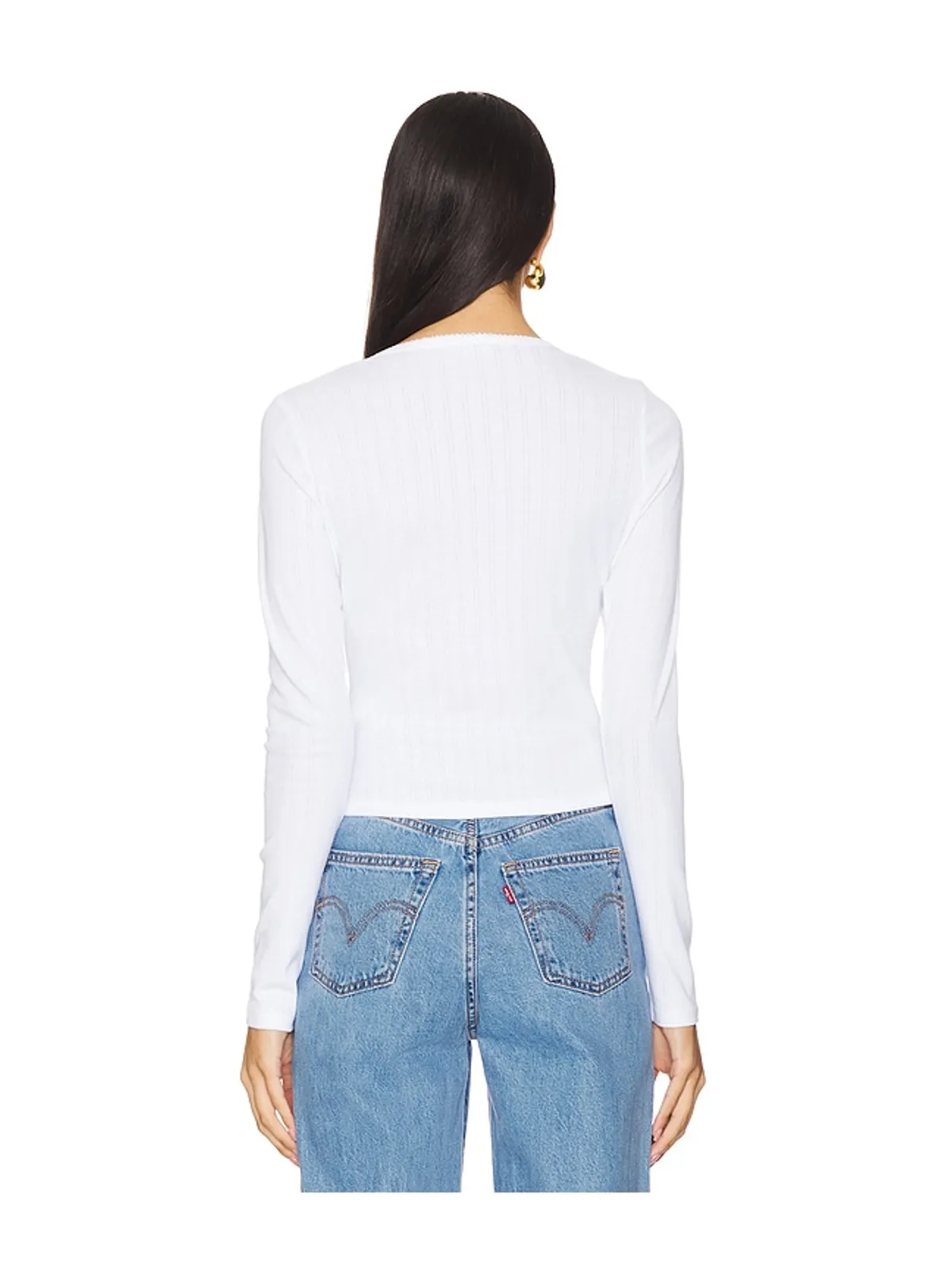Good American COTTON POINTELLE カーディガン - 画像5