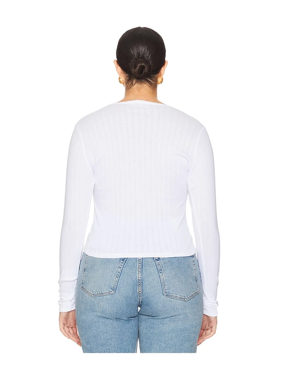 Good American COTTON POINTELLE カーディガン - 画像6