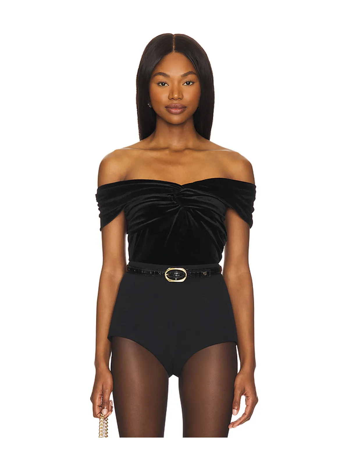 Good American VELVET OFF SHOULDER トップ - 画像1