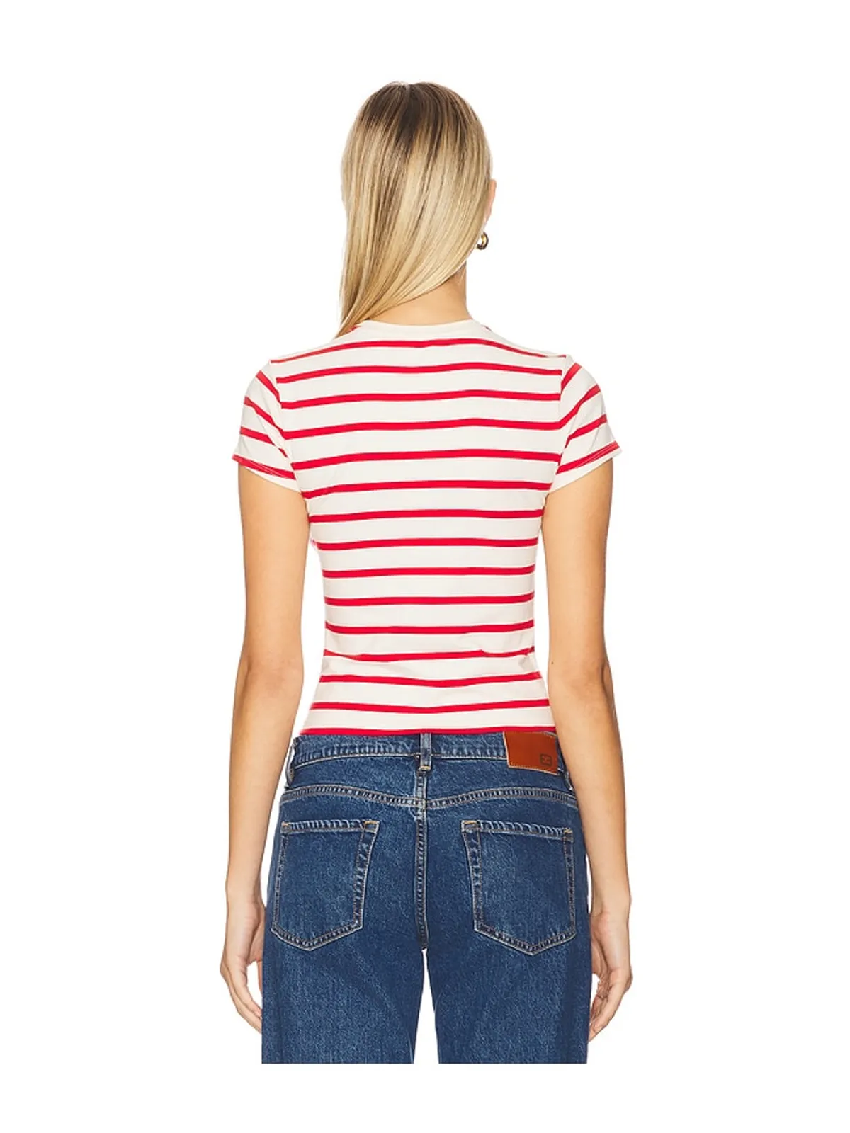 Good American SUPER STRETCH Tシャツ - Cream,Red. - 画像3