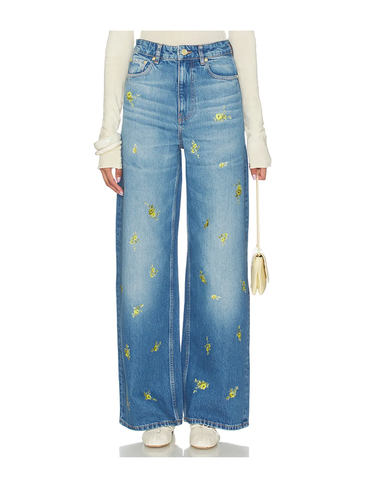 Ganni PRINTED FLOWER DENIM LARI デニム - 画像1