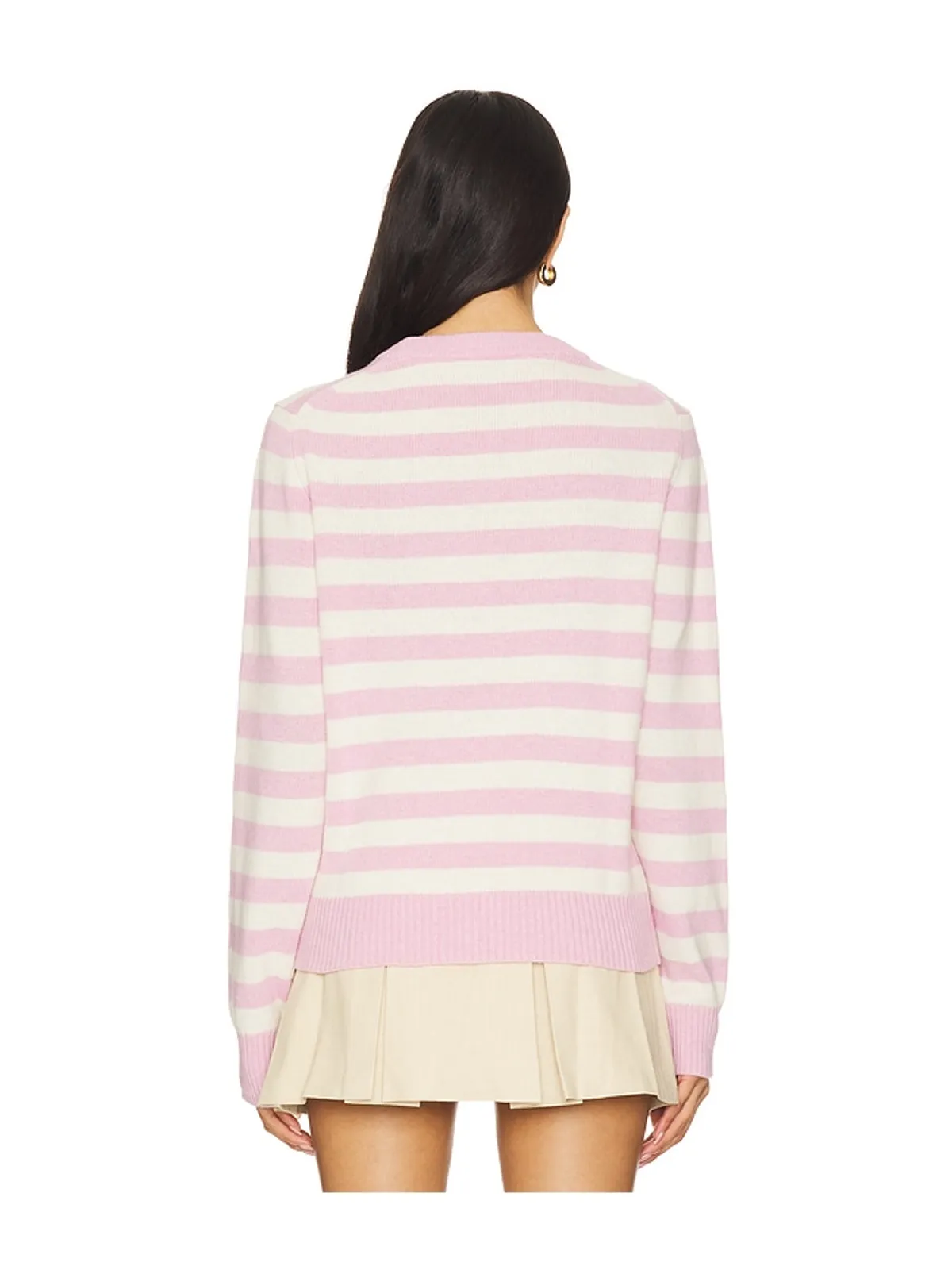 Ganni ストライプバニーグラフィックセーター - Pink,Ivory. - 画像3