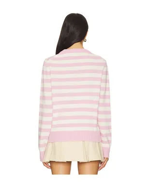 Ganni ストライプバニーグラフィックセーター - Pink,Ivory. - サムネイル3