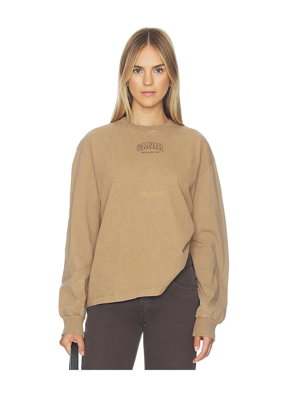 Ganni FUTURE ESSENTIALS WASHED EFFECT LONG SLEEVE プルオーバー - 画像1