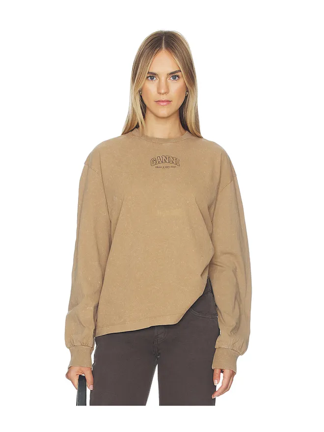 Ganni Ganni FUTURE ESSENTIALS WASHED EFFECT LONG SLEEVE プルオーバーの商品画像
