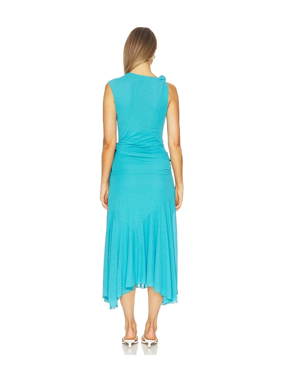 Ganni MARL MESH DRAPED KNOT DETAILING LONG ドレス - 画像3