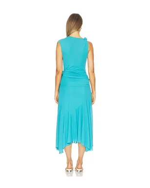 Ganni MARL MESH DRAPED KNOT DETAILING LONG ドレス - サムネイル3