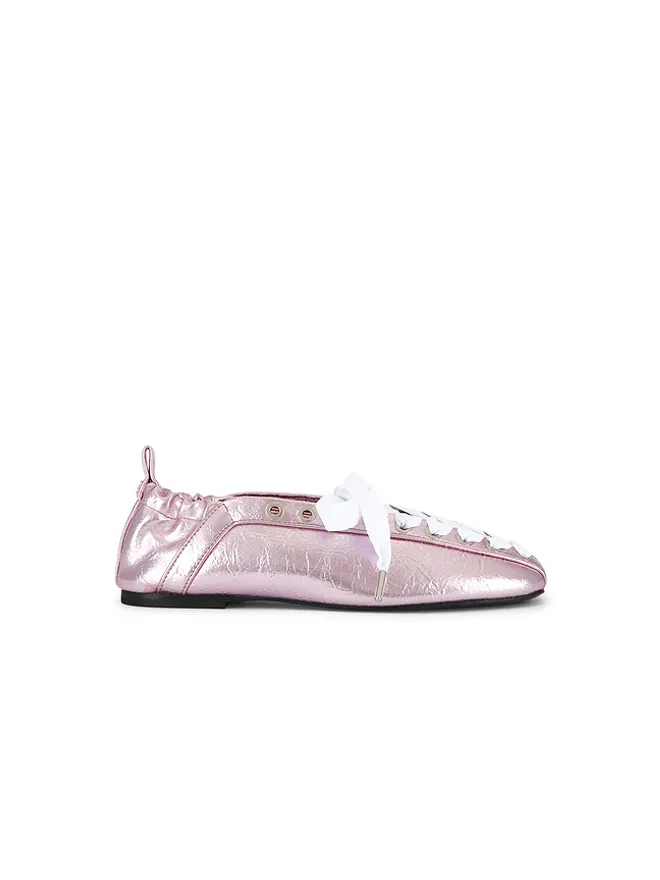 Ganni Ganni LACE UP BALLERINA フラットシューズの商品画像