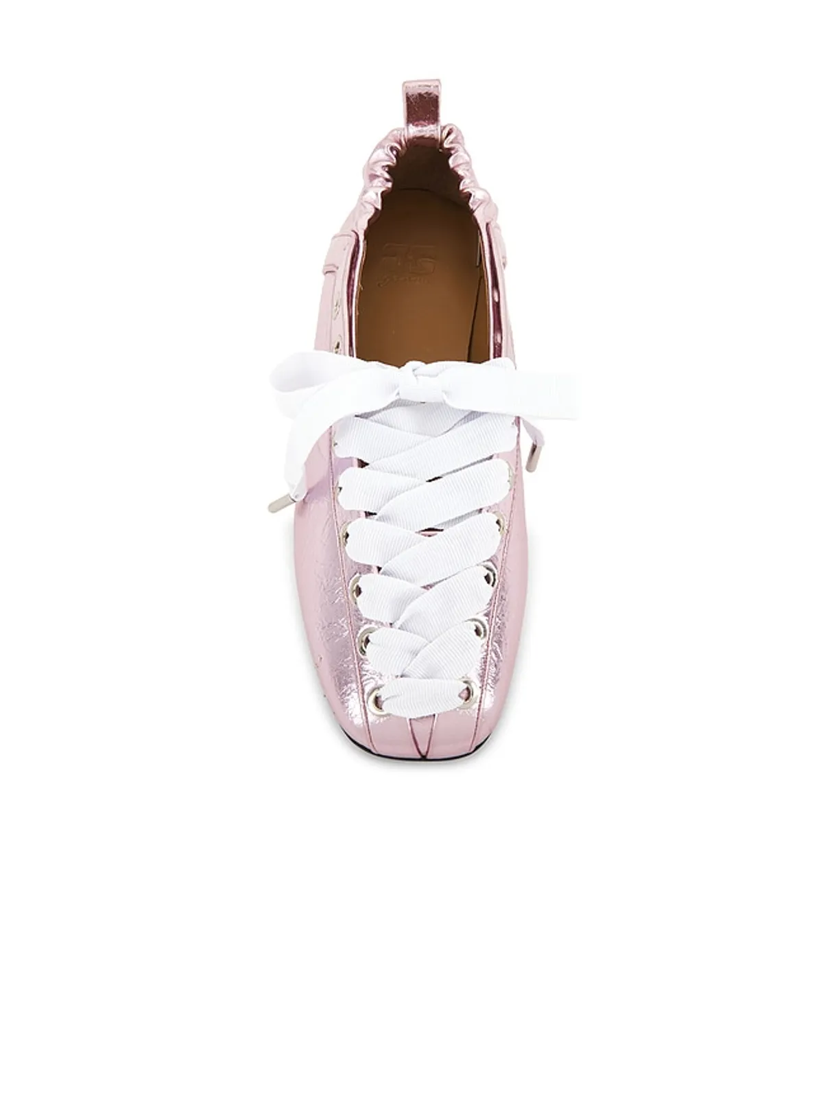 Ganni LACE UP BALLERINA フラットシューズ - 画像4