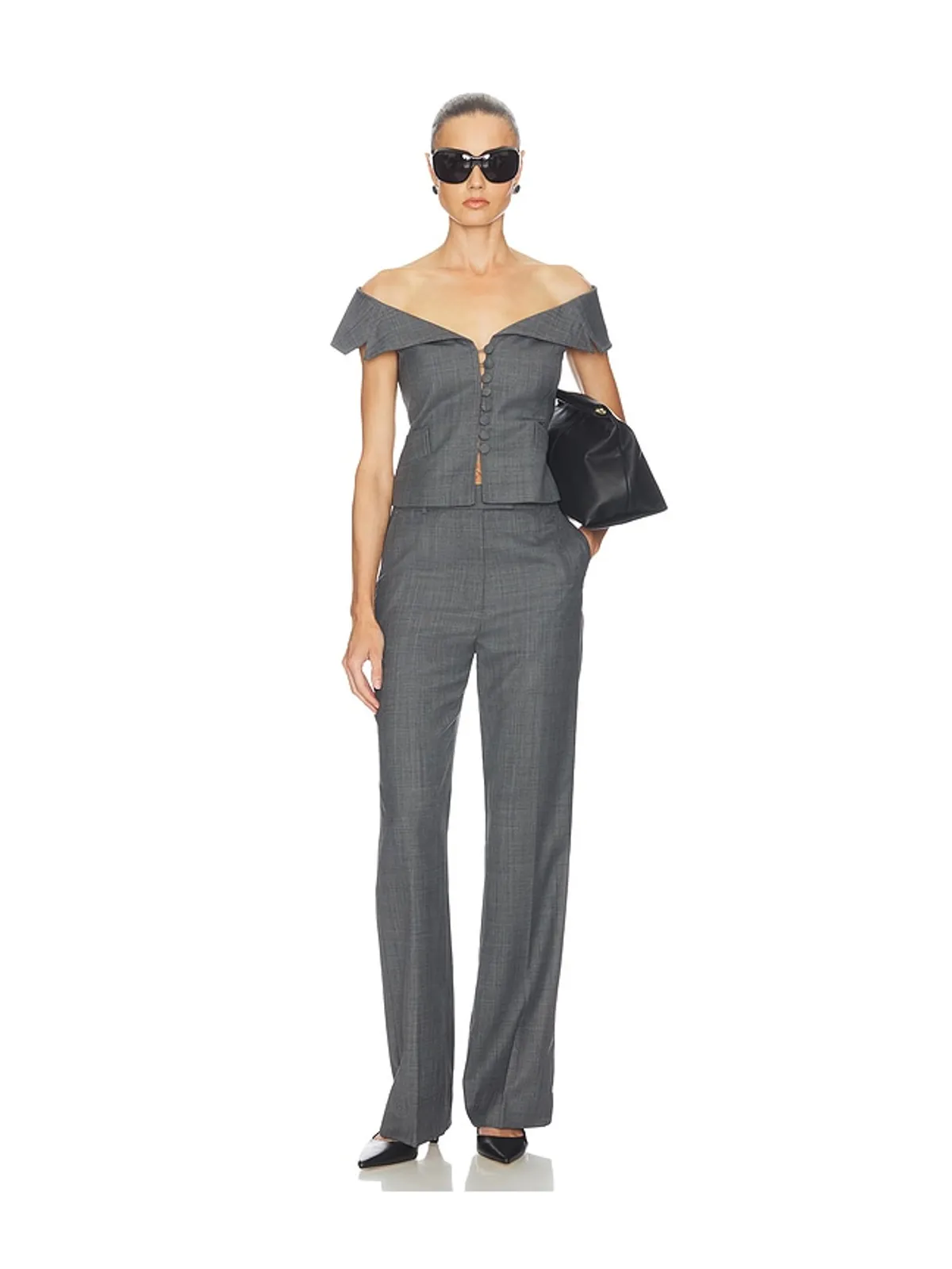 Ganni WOOL MELANGE SUITING STRAIGHT パンツ - 画像5