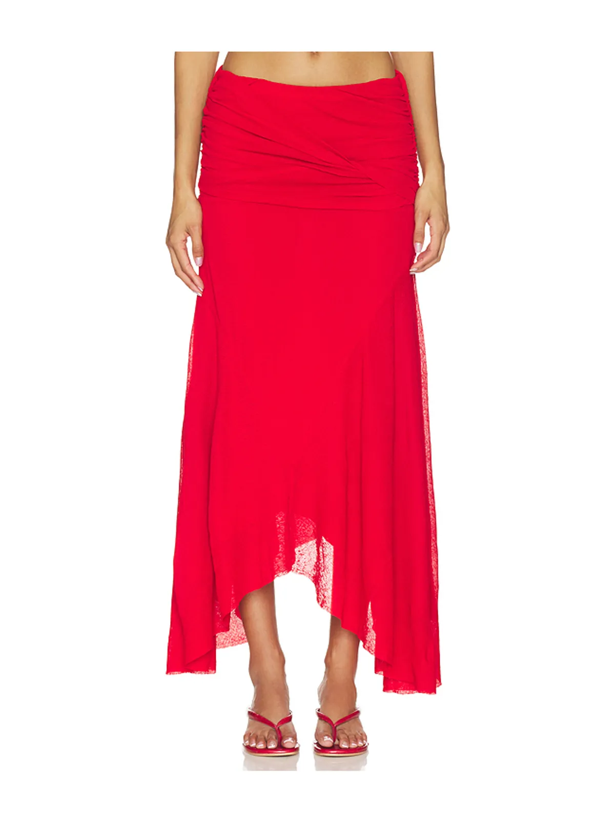 Ganni MARL MESH DRAPED LONG スカート - 画像1