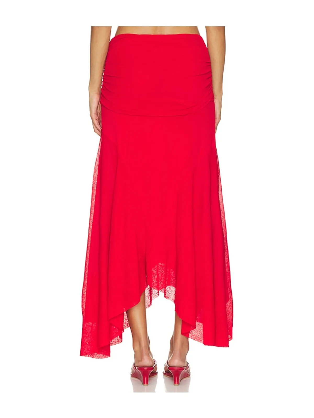 Ganni MARL MESH DRAPED LONG スカート - 画像4