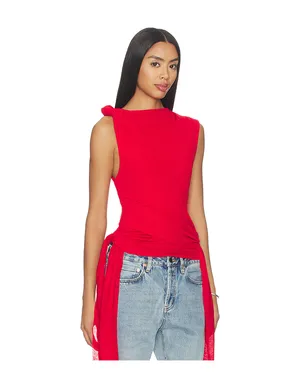 Ganni MARL MESH TIE KNOT TANK トップ - サムネイル2