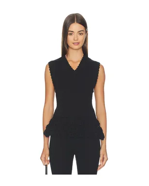 Ganni FINE COTTON RIB CROCHET トップ - サムネイル1