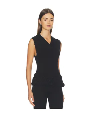 Ganni FINE COTTON RIB CROCHET トップ - サムネイル2