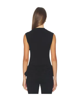 Ganni FINE COTTON RIB CROCHET トップ - サムネイル3