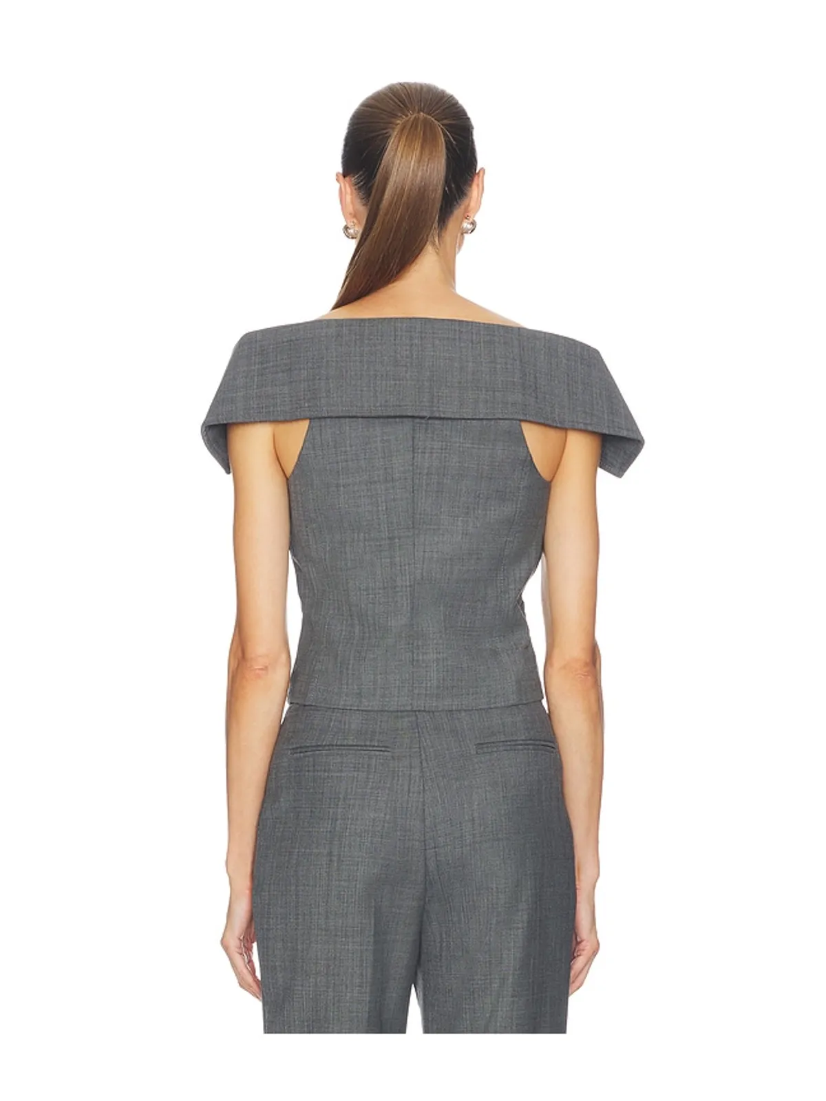 Ganni WOOL MELANGE SUITING ベスト - 画像3