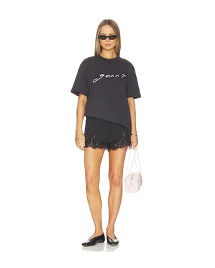 Ganni HEAVY COTTON JERSEY RELAXED FIT Tシャツ - サムネイル4