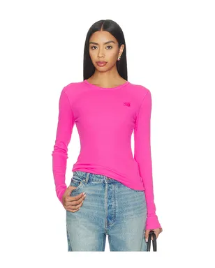 Ganni SOFT COTTON RIB LONG SLEEVE トップ - サムネイル1