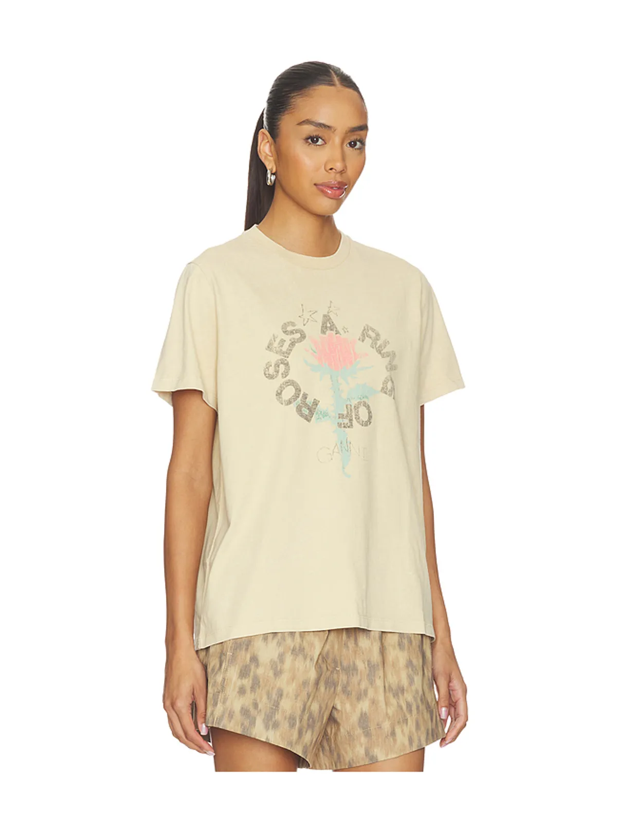 Ganni FUTURE HEAVY JERSEY OVERSIZED Tシャツ - 画像2