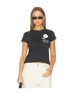 Ganni BASIC COTTON JERSEY BABY FIT CROCHET PATCH Tシャツ - サムネイル1