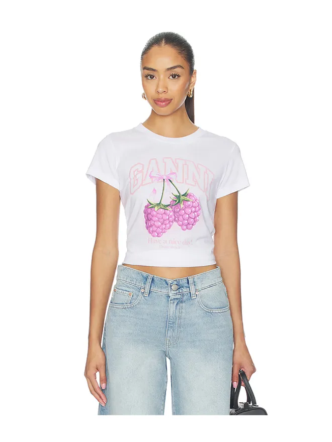 Ganni Ganni BABY FIT RASPBERRY Tシャツの商品画像