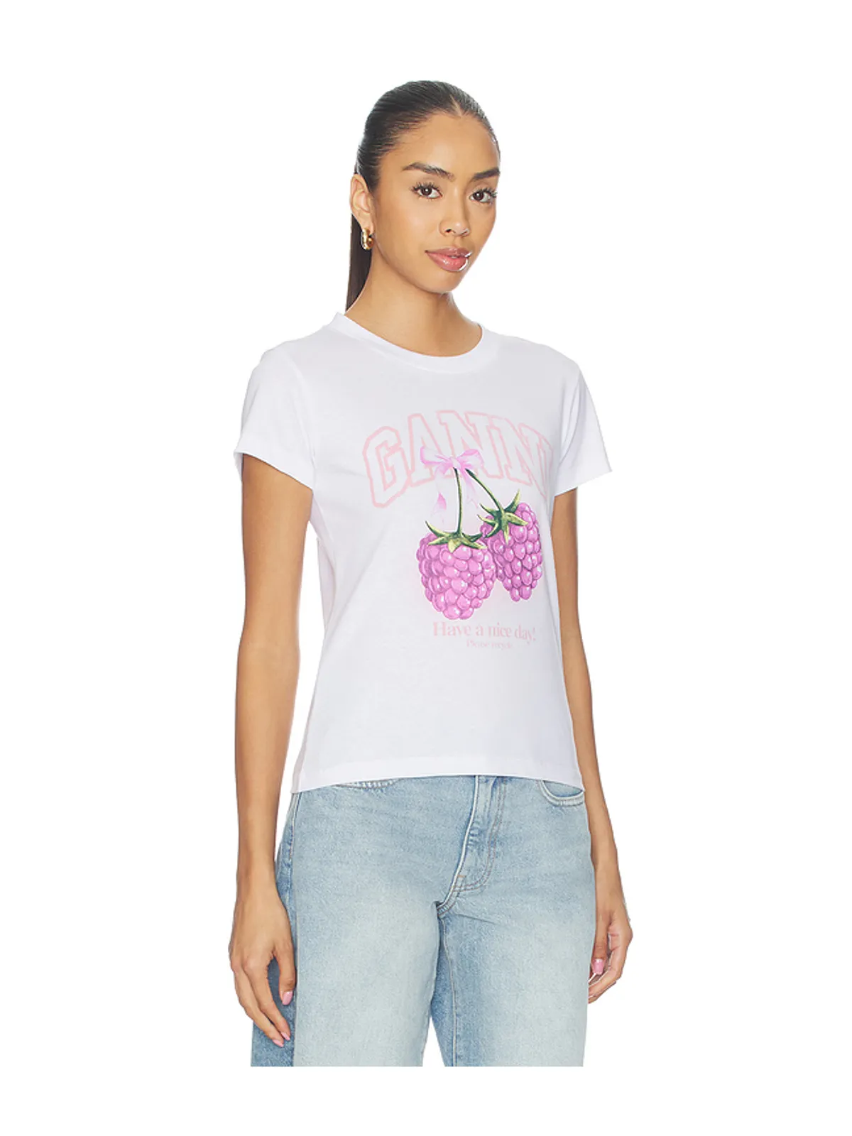 Ganni BABY FIT RASPBERRY Tシャツ - 画像2