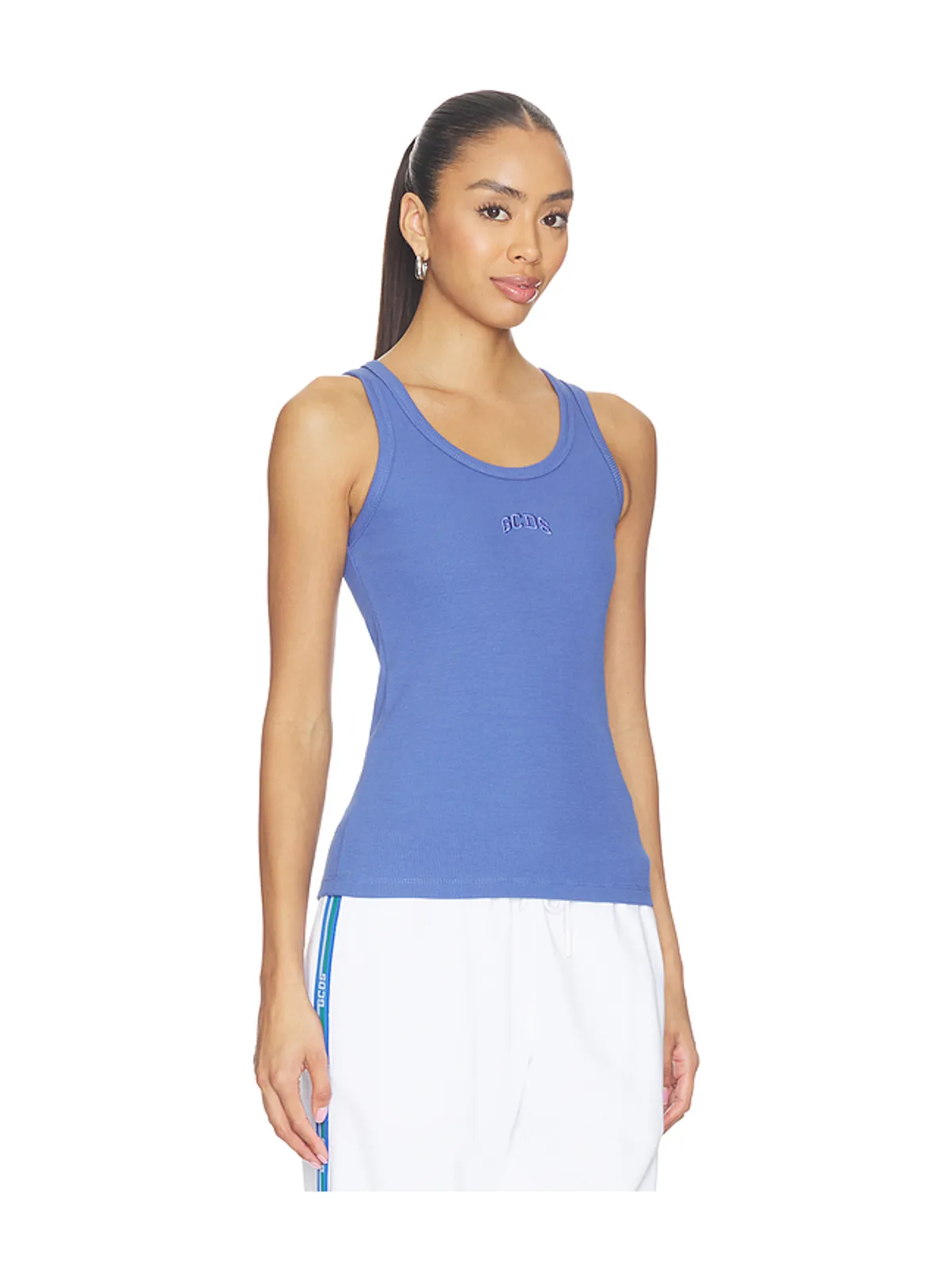 GCDS RIB LOGO LOUNGE TANK トップ - 画像2