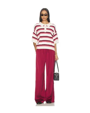 Gestuz TAIA 半袖ポロシャツ - White,Burgundy. - サムネイル4