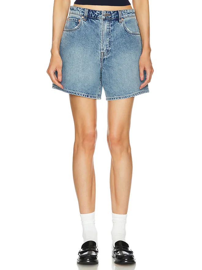 GRLFRND GRLFRND REGGIE ミッドライズロングマムショートパンツの商品画像